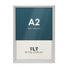 A2 silver snap frame with 25mm aluminium profile and square corners, front view