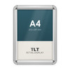 A4 silver round corner snap frame with 25mm aluminium profile, front view