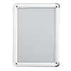 Silver round corner snap frame, front view