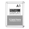 A1 silver snap lock poster frame with rounded corners