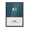 A1 black snap frame with 25mm aluminium profile and square corners, front view