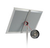 Silver adjustable floor poster display stand with snap frame for A2, A3, A4 posters