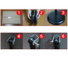 Adjustable metal poster stand with 360° rotatable snap frame