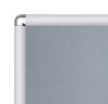 Close-up of the rounded corner on a 25mm silver snap frame