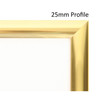 Gold 25mm snap lock poster frame for A0-A4 sizes