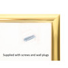 Mounting screws and wall plugs supplied with the frame