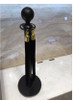 Black stanchions queue crowd barrier system with weighted base