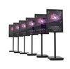 A1 double sided black metal poster stand floor display