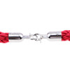 1.5 meter red twisted stanchion rope with silver clip ends