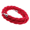 1.5 meter red twisted stanchion rope with silver clip ends