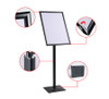 Black A3 floor standing poster display with heavy duty base and rotatable frame