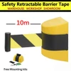 Wall Mounted Retractable Belt Barrier - 10m Black and Yellow Belt