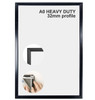 A0 Black Heavy Duty Snap Lock Poster Frame 32mm Square Corner
