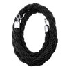 Premium Rope Queue Barrier Set with Silver Bollards and Black Braided Rope