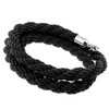 Premium Rope Queue Barrier Set with Silver Bollards and Black Braided Rope