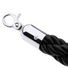 Premium Rope Queue Barrier Set with Silver Bollards and Black Braided Rope