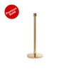 Gold queue barrier bollard with red rope