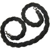 Silver queue barrier stanchions with black rope