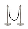 Silver Queue Barrier Set with Black Rope