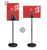 Premium A3/A4 double-sided floor poster stand in black, gold, and silver finishes