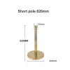 Short Gold Stanchion Bollard with Weighted Base for Display Barriers