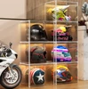 Transparent stackable display case boxes for retail storage