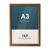 A3 wood look snap frame with 25mm aluminium profile and square corners, front view