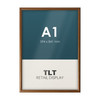 A1 wood look snap frame with 25mm aluminium profile and square corners, front view