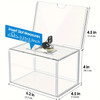 Clear acrylic lockable donation box with A6 landscape sign holder