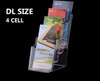 DL Size 4-Cell Brochure Holder Wall Mount Tabletop Display Unit Box of 2