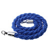 1.5m blue stanchion rope with silver end clip for crowd control