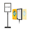 Black A3 double-sided floor stand sign holder with adjustable height