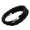 2m Black Stanchion Rope with 32mm Silver Premium Clips