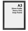 A3 black 32mm heavy duty snap frame with square corners, front view