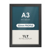 A3 black 32mm heavy duty snap frame with square corners, front view