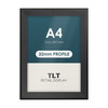 A4 black 32mm heavy duty snap frame with square corners, front view