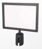 Black A3 landscape sign holder for retractable barrier bollard