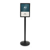 Heavy duty black A3 floor standing sign holder, double-sided poster stand