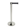 Set of 2 Premium 2m Retractable Black Belt Queue Barrier –  Silver Crowd Control Stanchion Stainless Steel Set of 2 Premium 2m Retractable Black Belt Queue Barrier –  Silver Crowd Control Stanchion Stainless Steel