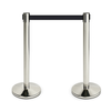 Set of 2 Premium 2m Retractable Black Belt Queue Barrier –  Silver Crowd Control Stanchion Stainless Steel Set of 2 Premium 2m Retractable Black Belt Queue Barrier –  Silver Crowd Control Stanchion Stainless Steel