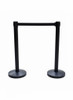 Set of 2 Premium 2m Retractable Belt Queue Barrier – Matte Black Crowd Control Stanchion