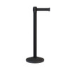 Premium black retractable belt queue barrier in use indoors