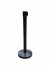 Premium black retractable belt queue barrier in use indoors