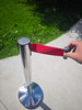 Set of 4 Premium 2m Retractable Belt Queue Barrier – Silver Crowd Control Stanchion RED Stainless Steel (view 4)