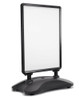 A1 waterbase double-sided pavement sign holder black handle and wheels – outdoor snap frame display stand