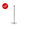 Premium Queue Barriers Set Crowd Control Bollards Heavy Duty(2x Silver POLE+ 1x braided Red ROPE)