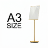 Gold A3 Floor Poster Stand for Business Menus and Displays