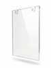 A5 acrylic sign holder shown with its size and the two mounting options