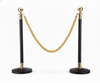 black and gold rope stanchion set of two, 92 cm ball top, front view