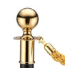 Black gold queue barrier bollard with red rope